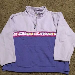 Vintage Gymboree Winter two tone Lilac Sparkle 1/4 front zip top Sz 7